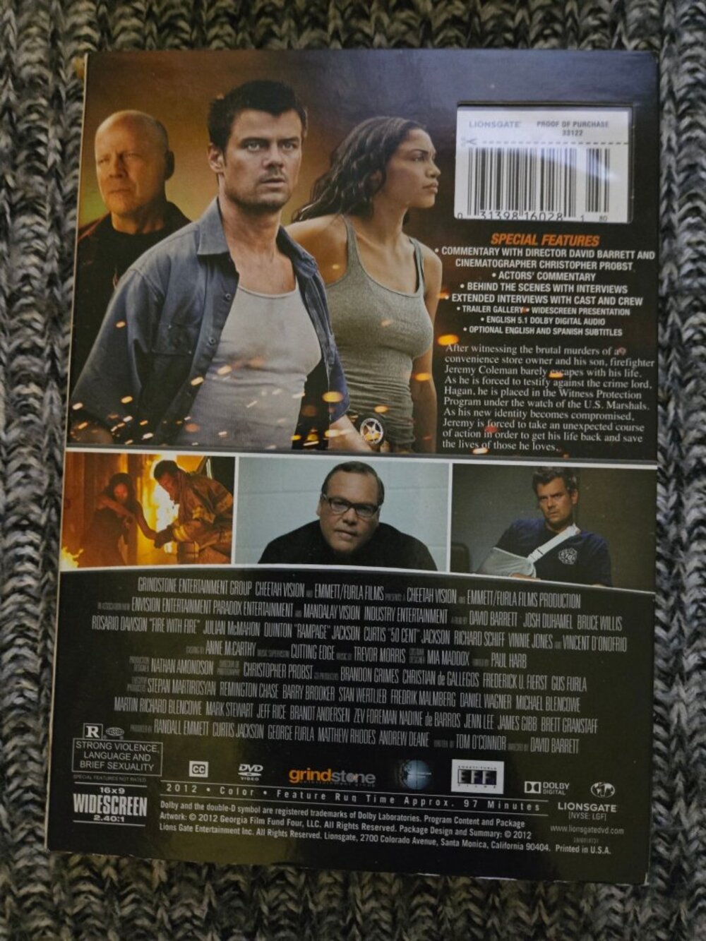 Fire With Fire DVD Bruce Willis Josh Duhamel Rosario Dawson - Picture 2 of 2